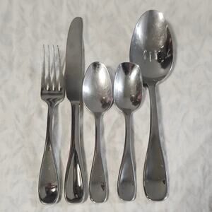 5 Pieces Oneida Voss Flatware Serving Spoon Salad Fork Teaspoon Knife Stainless